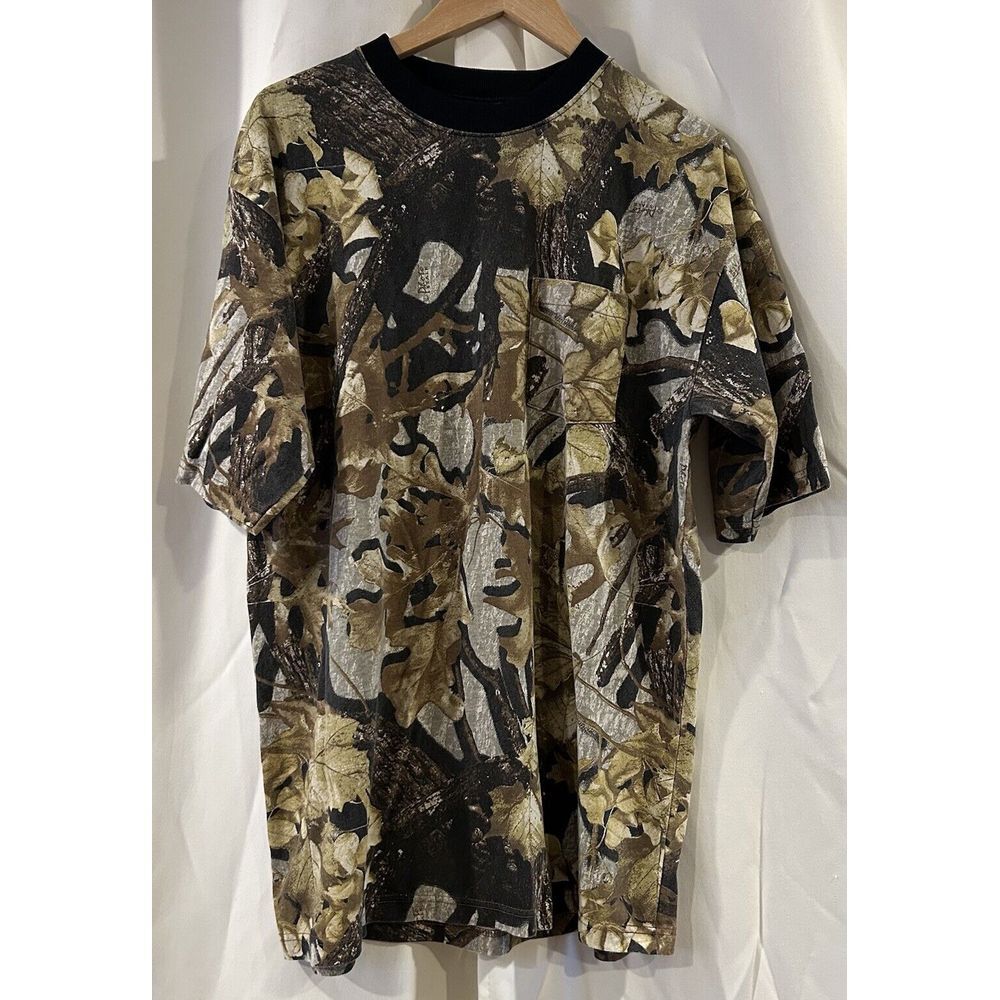 Vintage Camo Photo‎ Stalk T-shirt Hunting Size X-Large